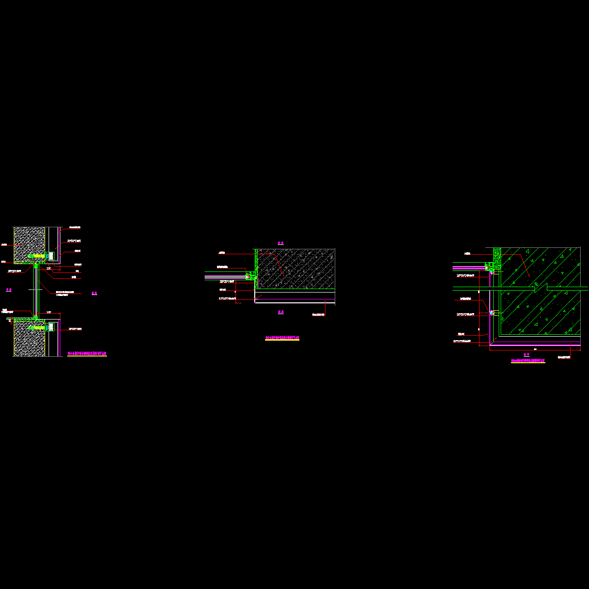 幕墙铝合金门窗节点构造CAD详图纸.dwg - 1