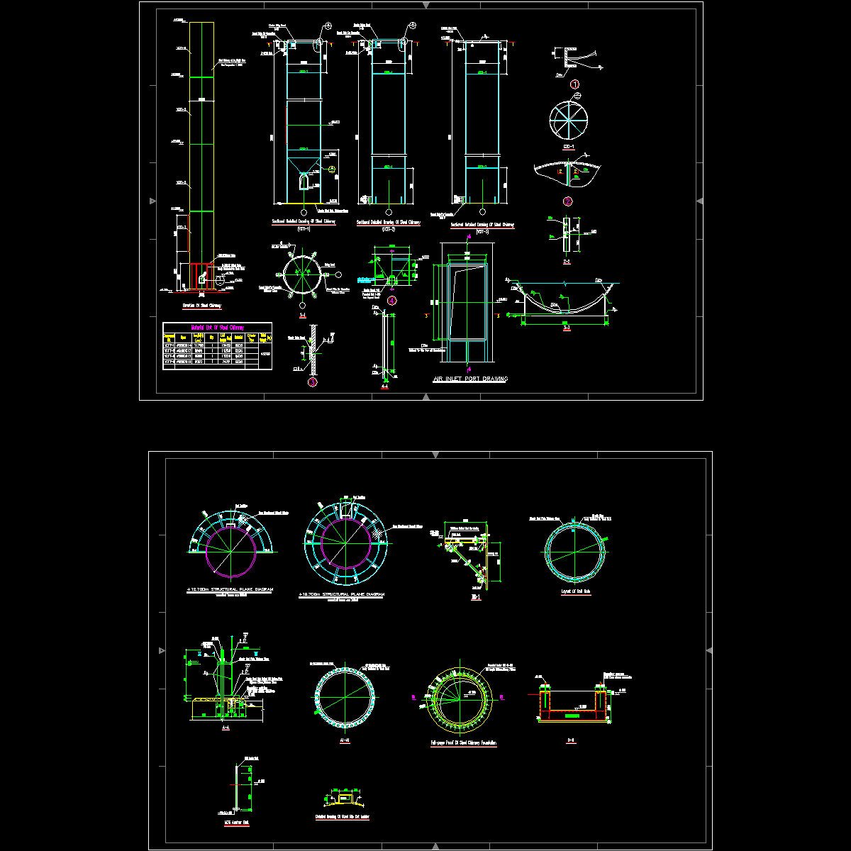 钢烟囱结构设计CAD图纸.dwg - 1