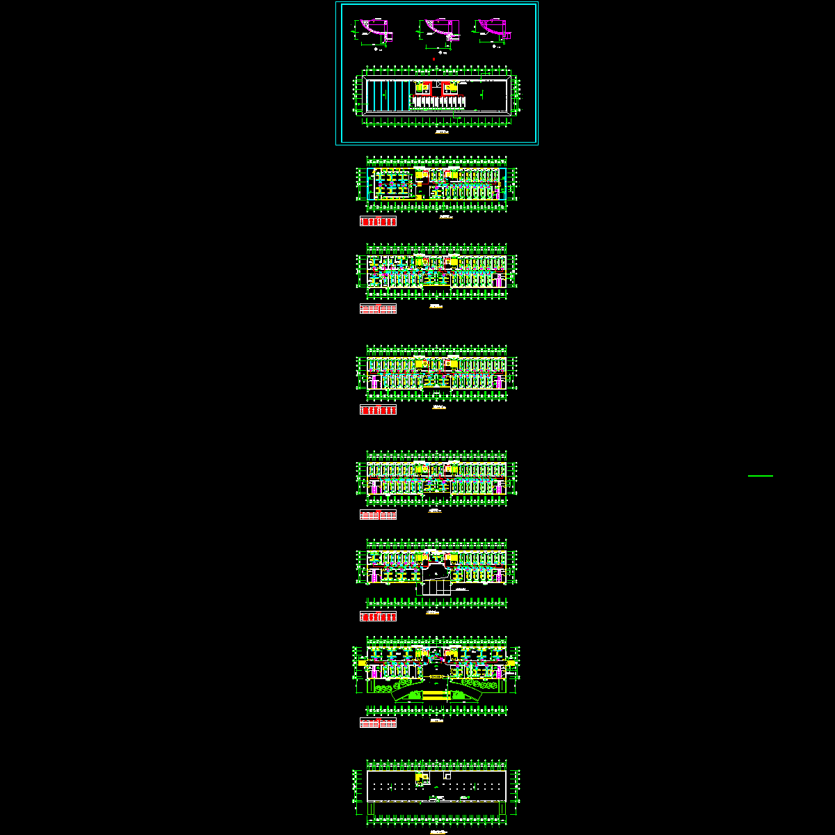 办公楼空调设计CAD施工图纸，共8张.dwg - 1