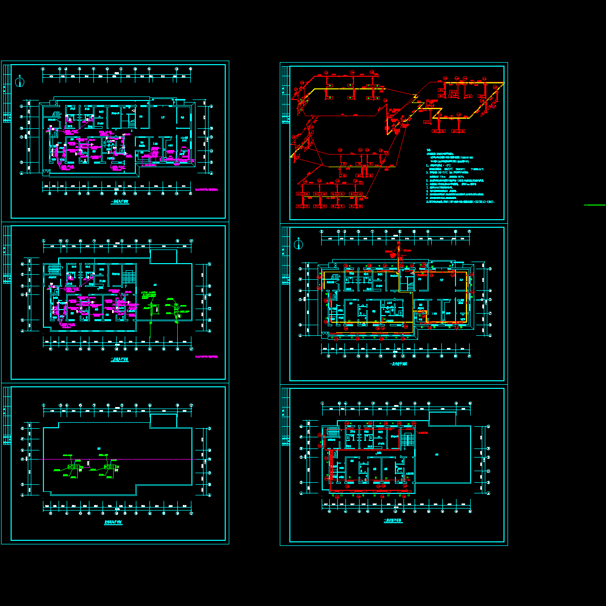 2层病房楼采暖通风设计CAD施工图纸.dwg - 1