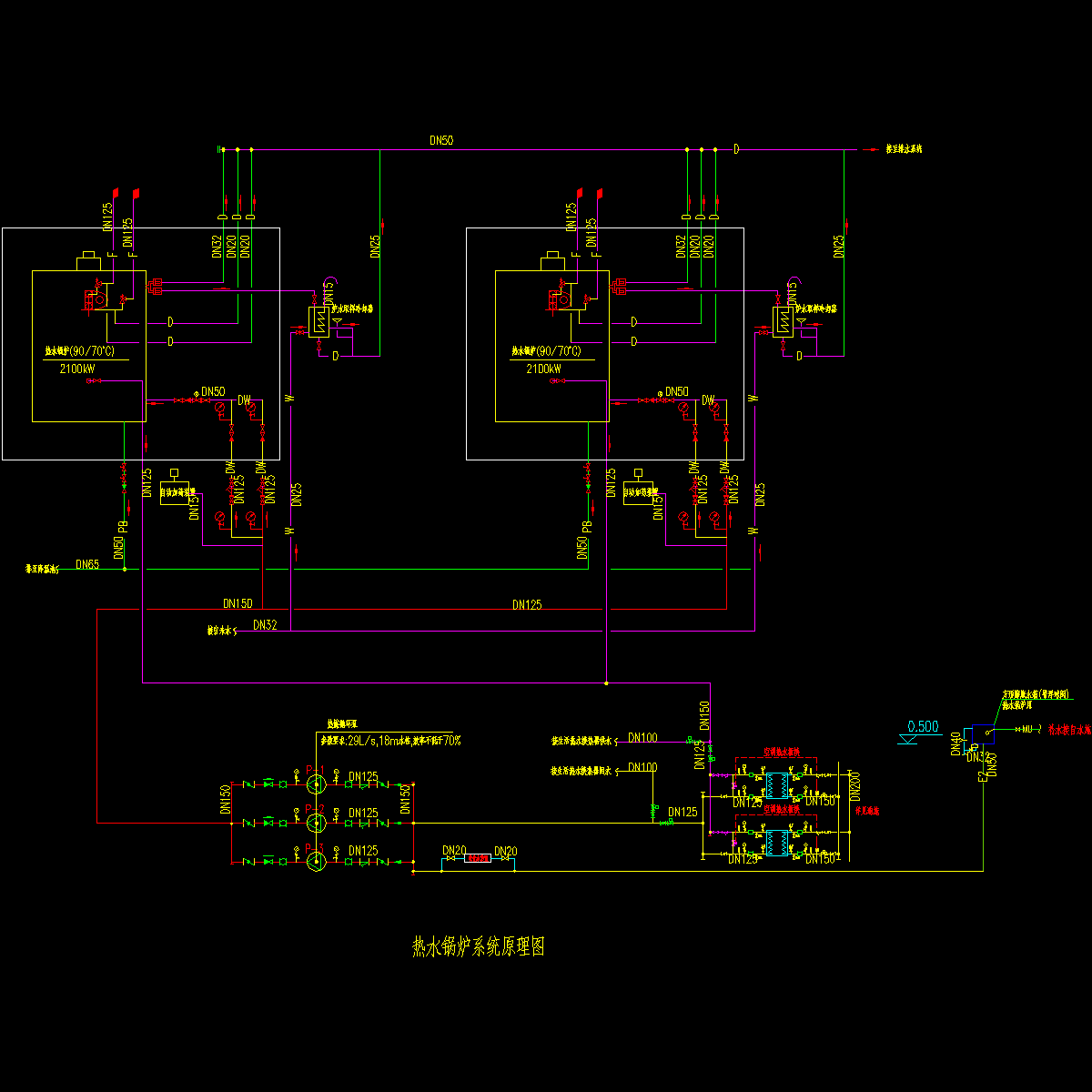 热水锅炉系统原理图.dwg