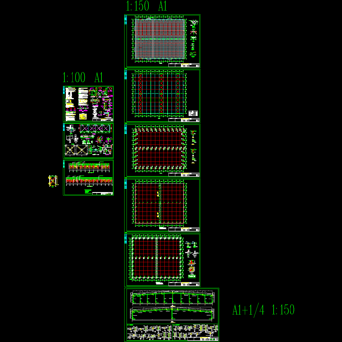 66m大型双坡钢结构库房结构施工方案大样图CAD.dwg - 1