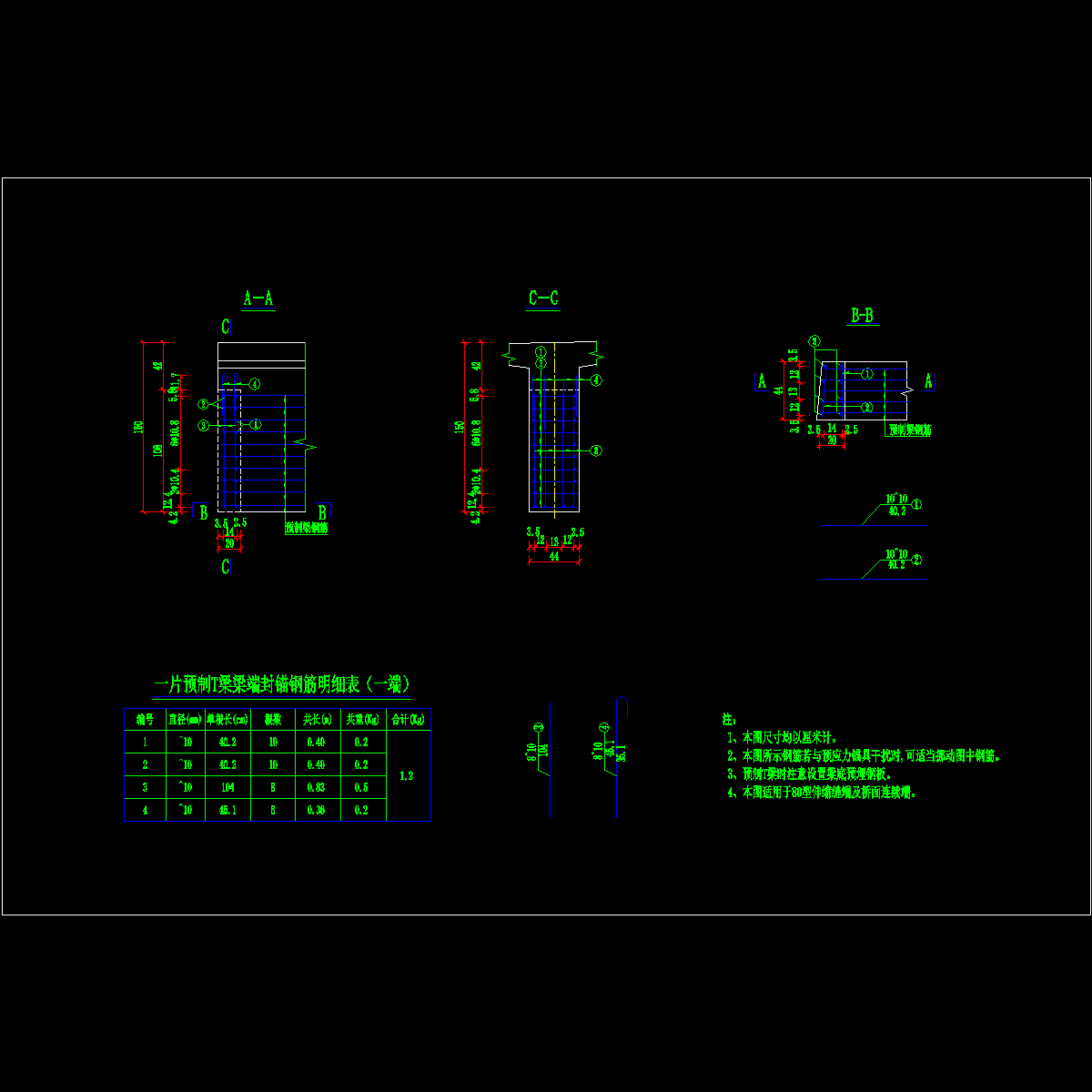 s02q0020.路桥 20mt梁封锚钢筋布置图.dwg