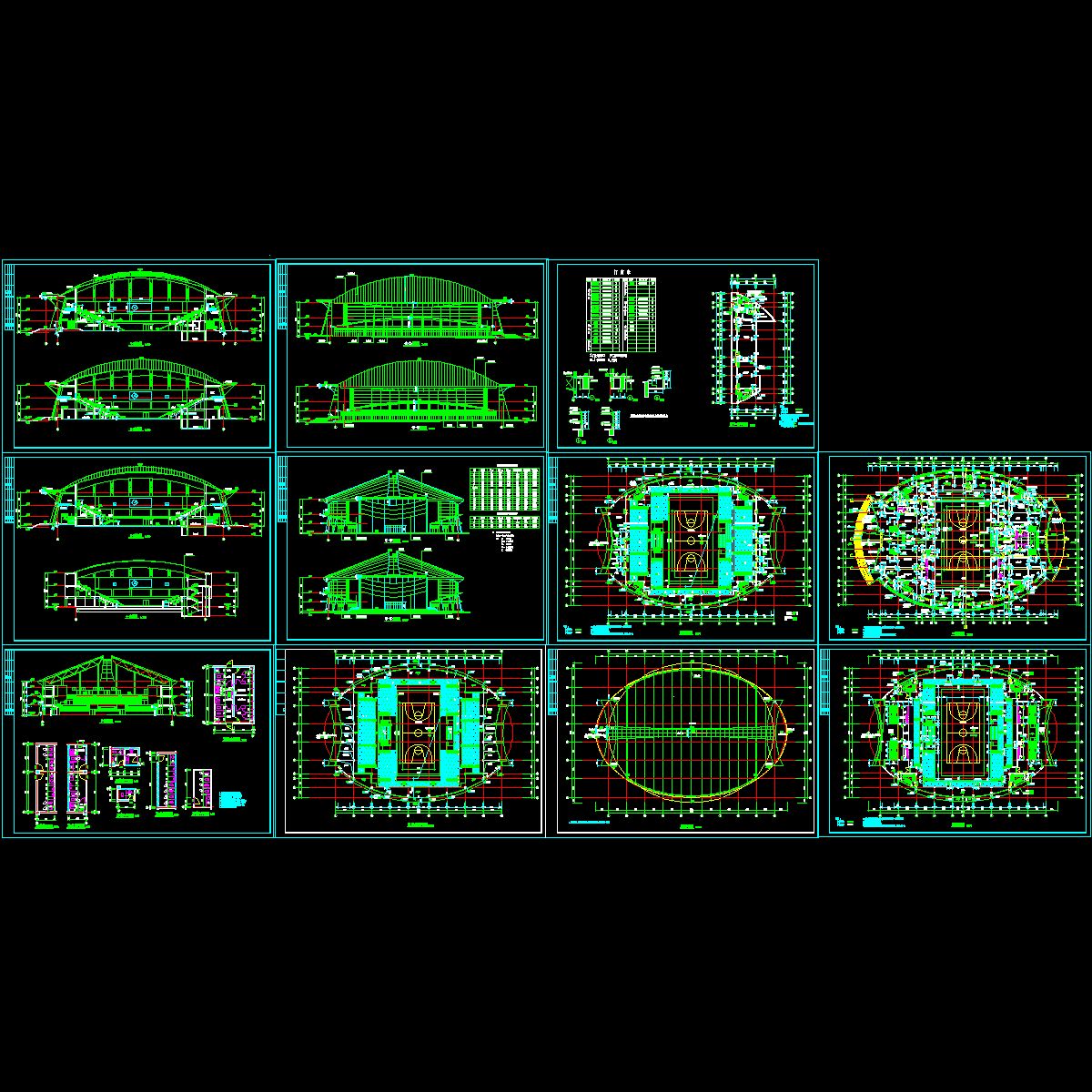 3层室内篮球馆建筑扩初初设图纸.dwg - 1