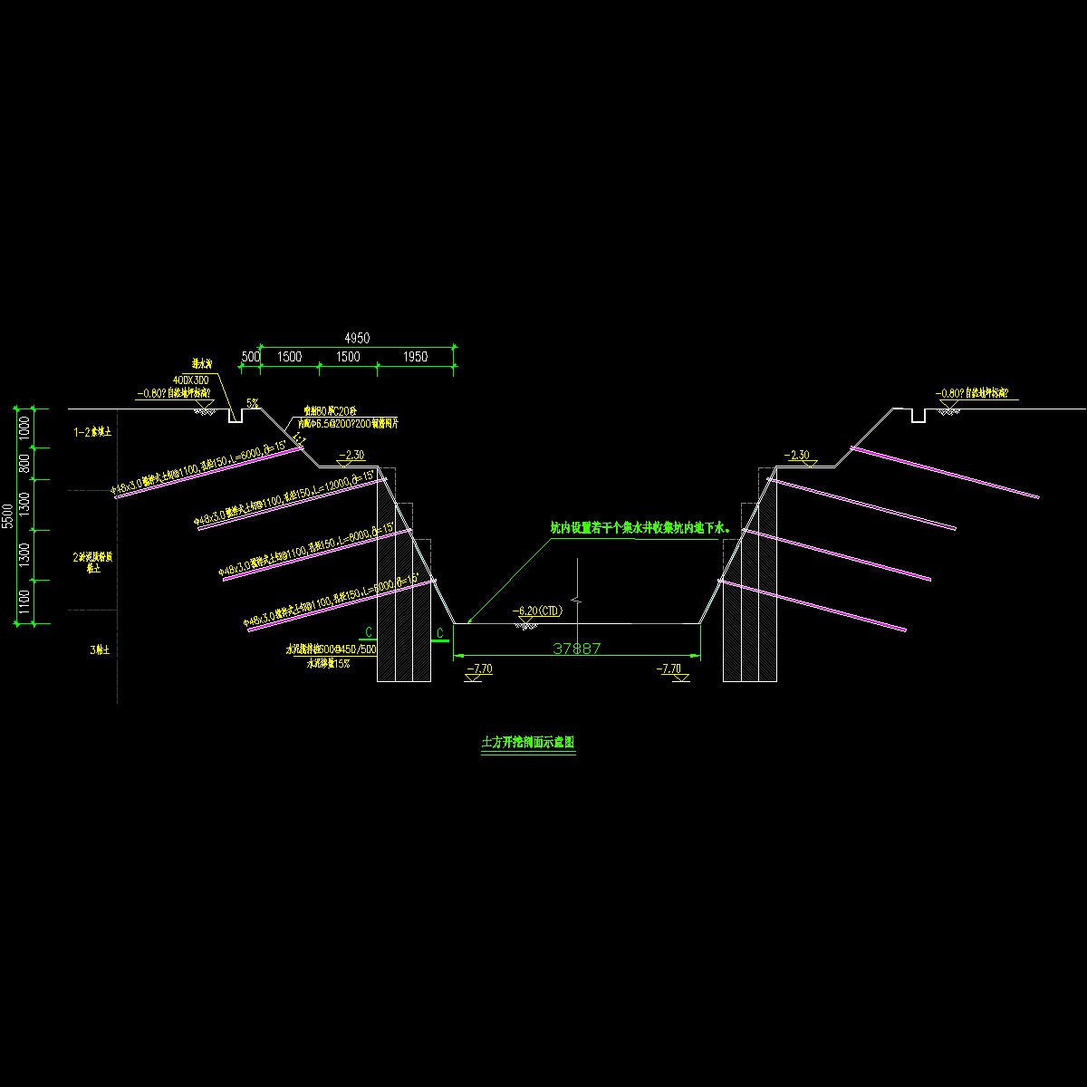 高层住宅楼土方开挖施工方案（最大挖深5.50m）_CAD - 1