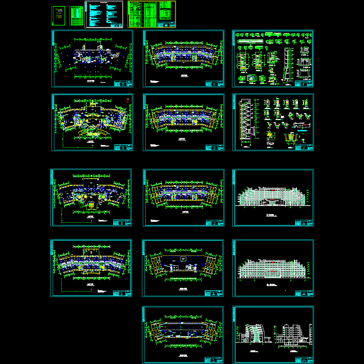 6层温泉酒店建筑施工图纸_平面图_立面图_剖面图_大样图_cad - 1