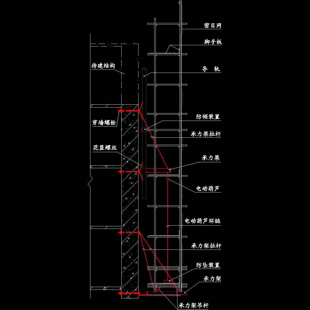 导轨式爬架示意图纸cad - 1