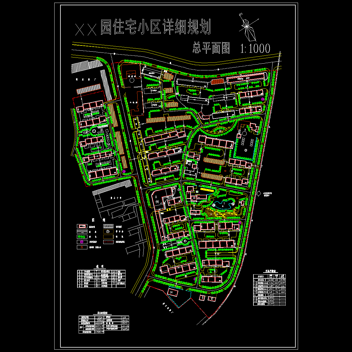 住宅小区详细规划总平面CAD图纸 - 1