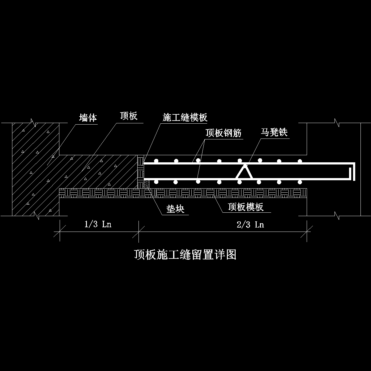 高层住宅群顶板施工缝留置详图纸cad - 1