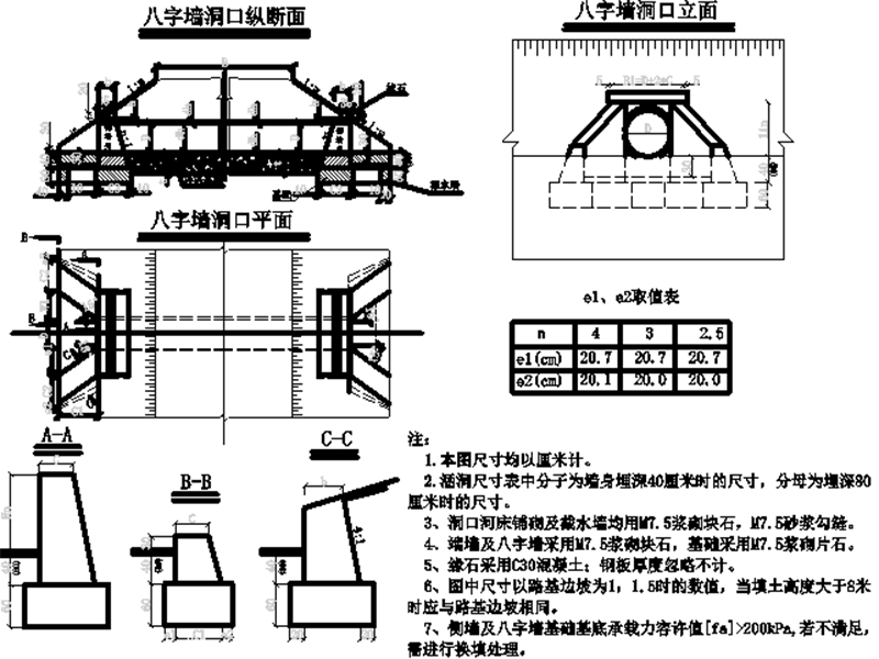 波纹钢管涵图纸通用图14张CAD图纸 - 1