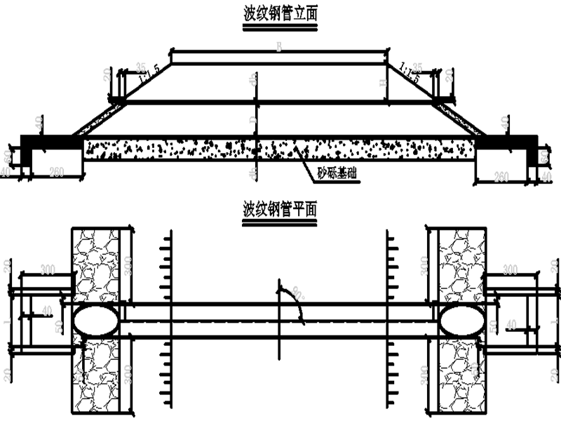 波纹钢管涵图纸通用图14张CAD图纸 - 3