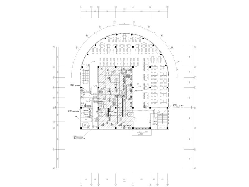 学校食堂暖通施工图纸cad平面图 - 1