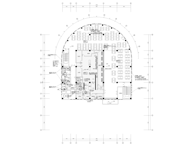 学校食堂暖通施工图纸cad平面图 - 3