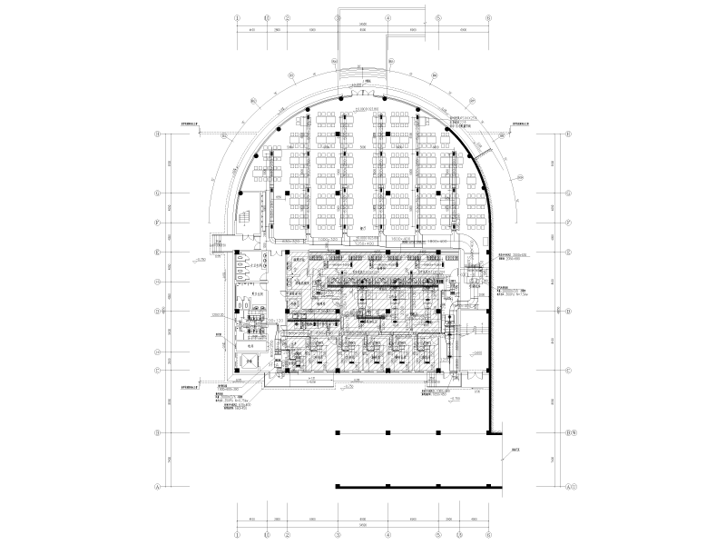 学校食堂暖通施工图纸cad平面图 - 4