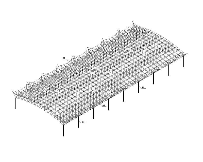 训练场钢网架结构施工图纸2019+22Pcad平面布置图 - 1