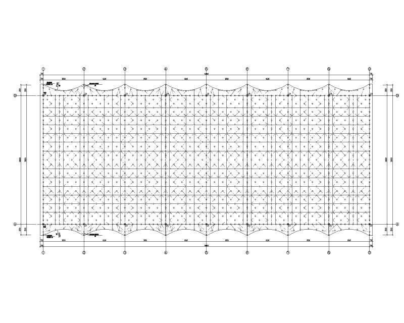 训练场钢网架结构施工图纸2019+22Pcad平面布置图 - 2