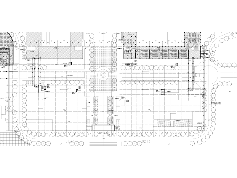 示范性学校地下车库暖通施工图纸cad平面图 - 1