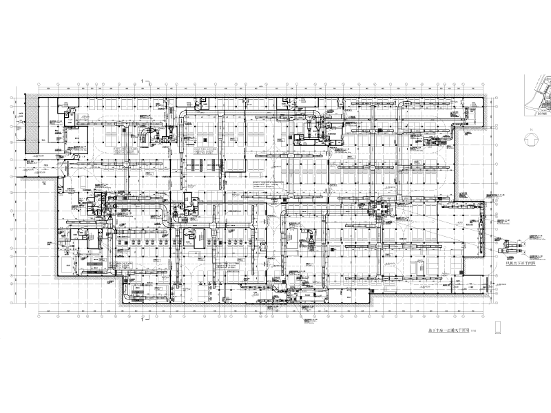 示范性学校地下车库暖通施工图纸cad平面图 - 2