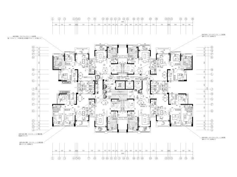 250000平方大型建设住宅暖通施工图纸cad平面图 - 2