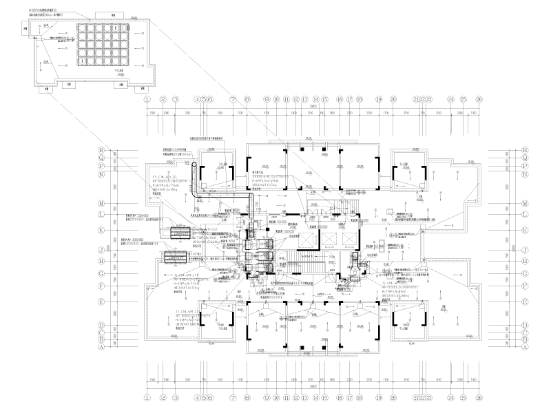 250000平方大型建设住宅暖通施工图纸cad平面图 - 3