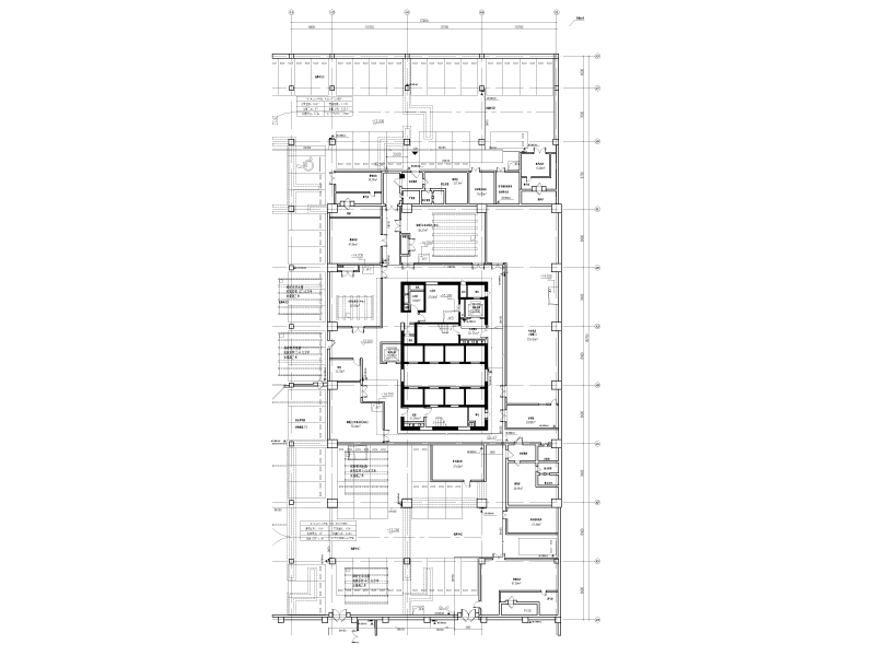 高层塔楼办公楼给排水施工图纸cad平面图 - 3