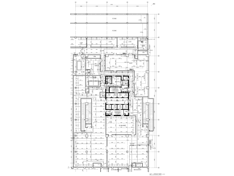 高层塔楼办公楼给排水施工图纸cad平面图 - 4