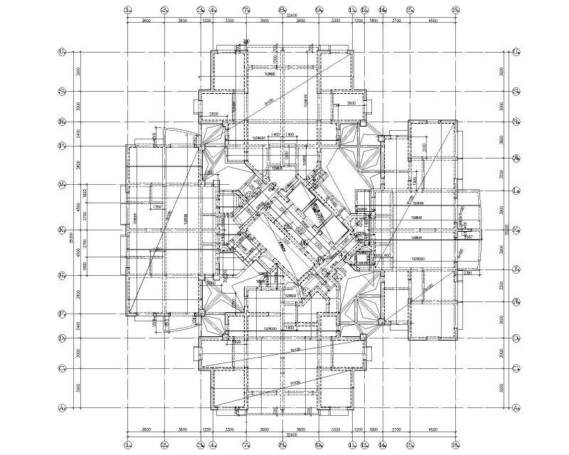 31层剪力墙结构商住楼施工图纸23Pcad平面图 - 2