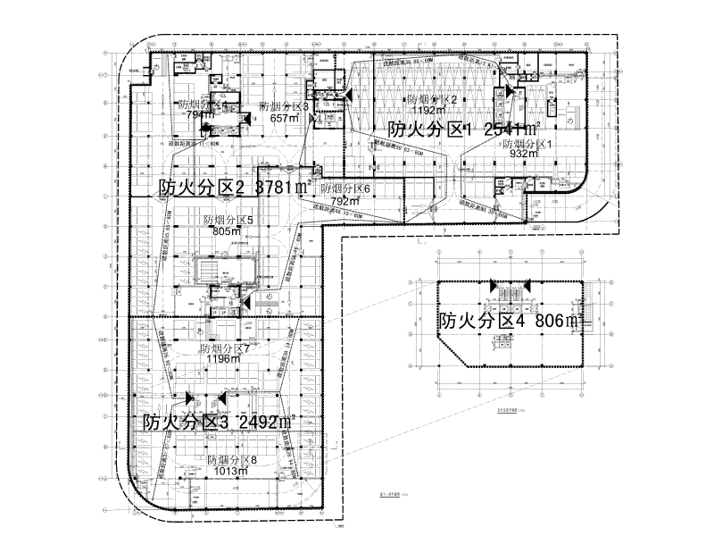 单层框架结构地下车库电气施工图纸cad平面图及剖面图 - 1