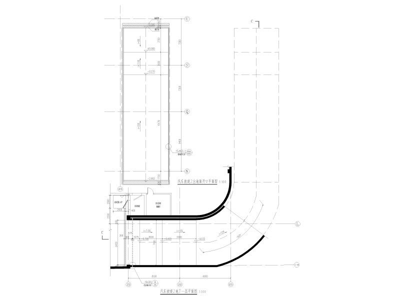 单层框架结构地下车库电气施工图纸cad平面图及剖面图 - 4