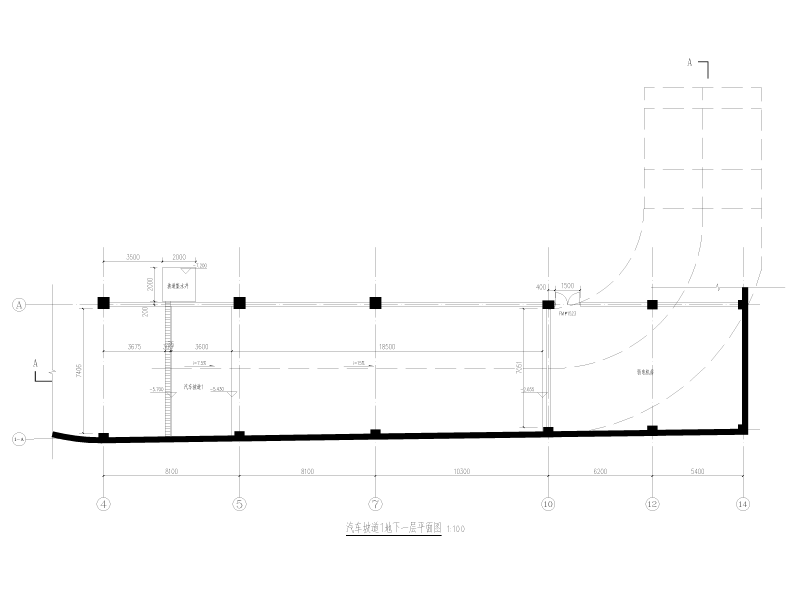 单层框架结构地下车库电气施工图纸cad平面图及剖面图 - 5