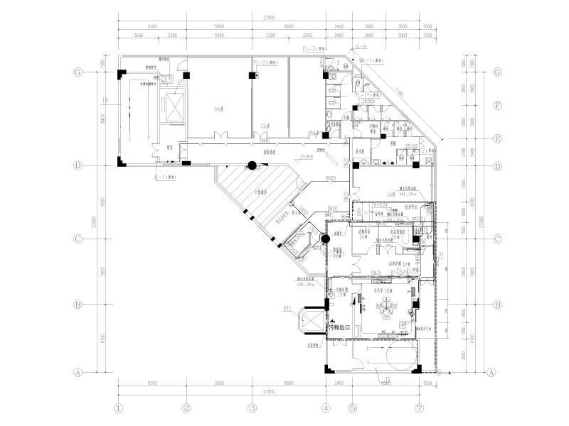 一类高层医院科室住院病房改造给排水施工图纸cad - 2