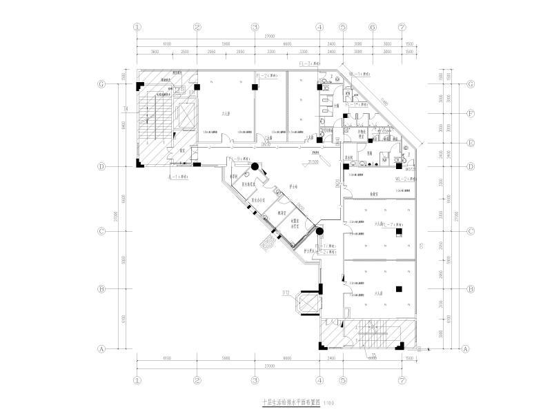 一类高层医院科室住院病房改造给排水施工图纸cad - 4