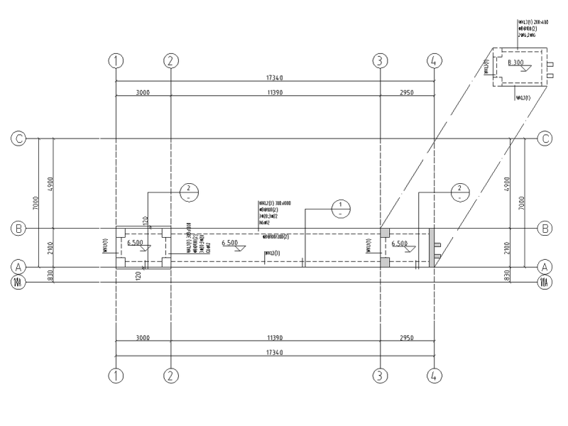 2019框架结构中学校门结构施工图纸cad - 1