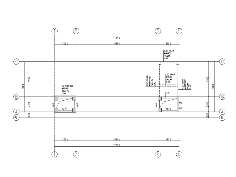 2019框架结构中学校门结构施工图纸cad - 2